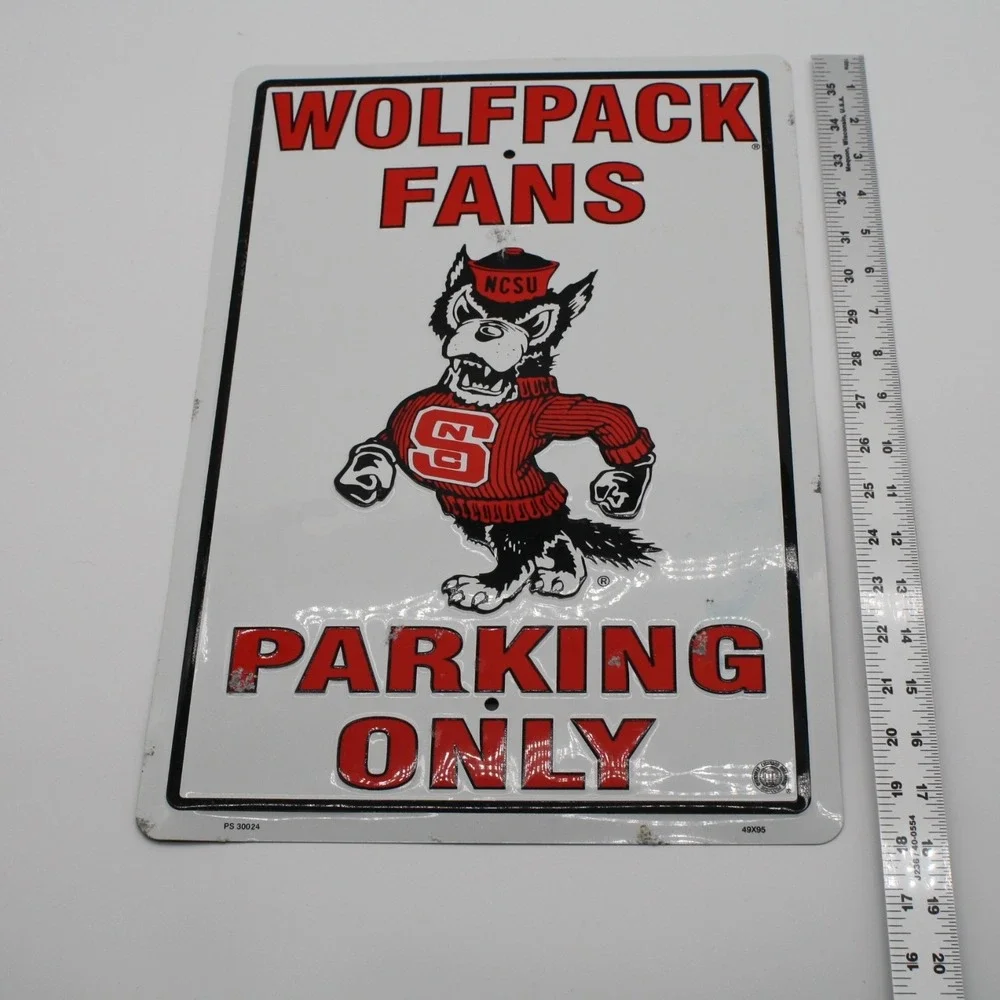 NCSU North Carolina State Wolfpack Fans Parking Only Metal Sign